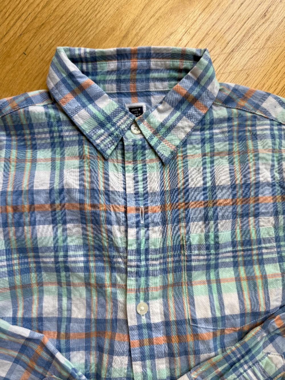 Janie and Jack Size 7 Boys collared long sleeve button down shirt ocean vibes